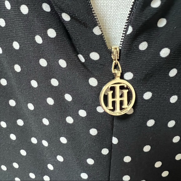 Tommy Hilfiger Black Dress with White Polka Dots. - Picture 8 of 9